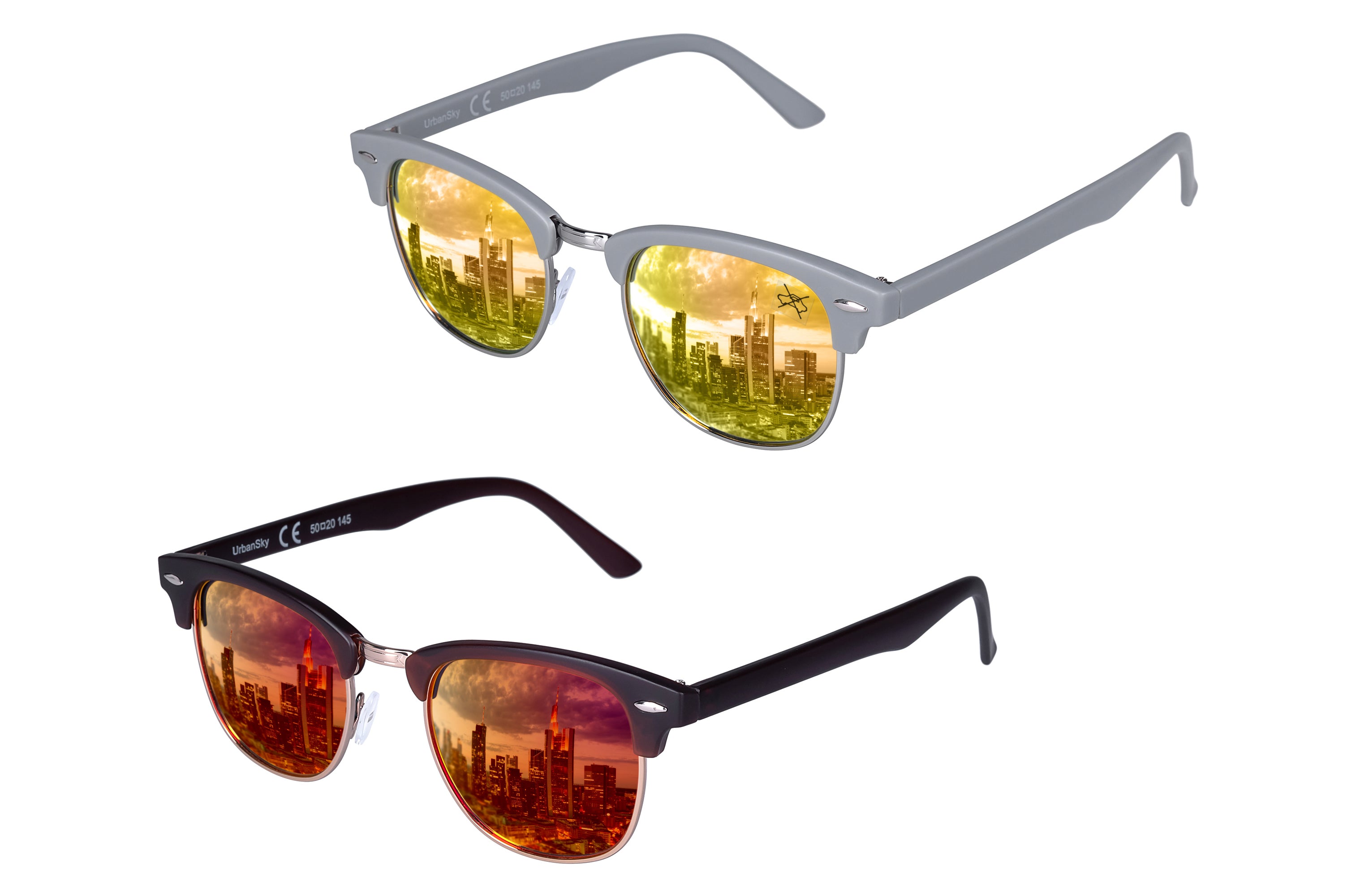 – UrbanSky D.B. 2er-Pack orange-gelb - Sonnenbrille verspiegelt