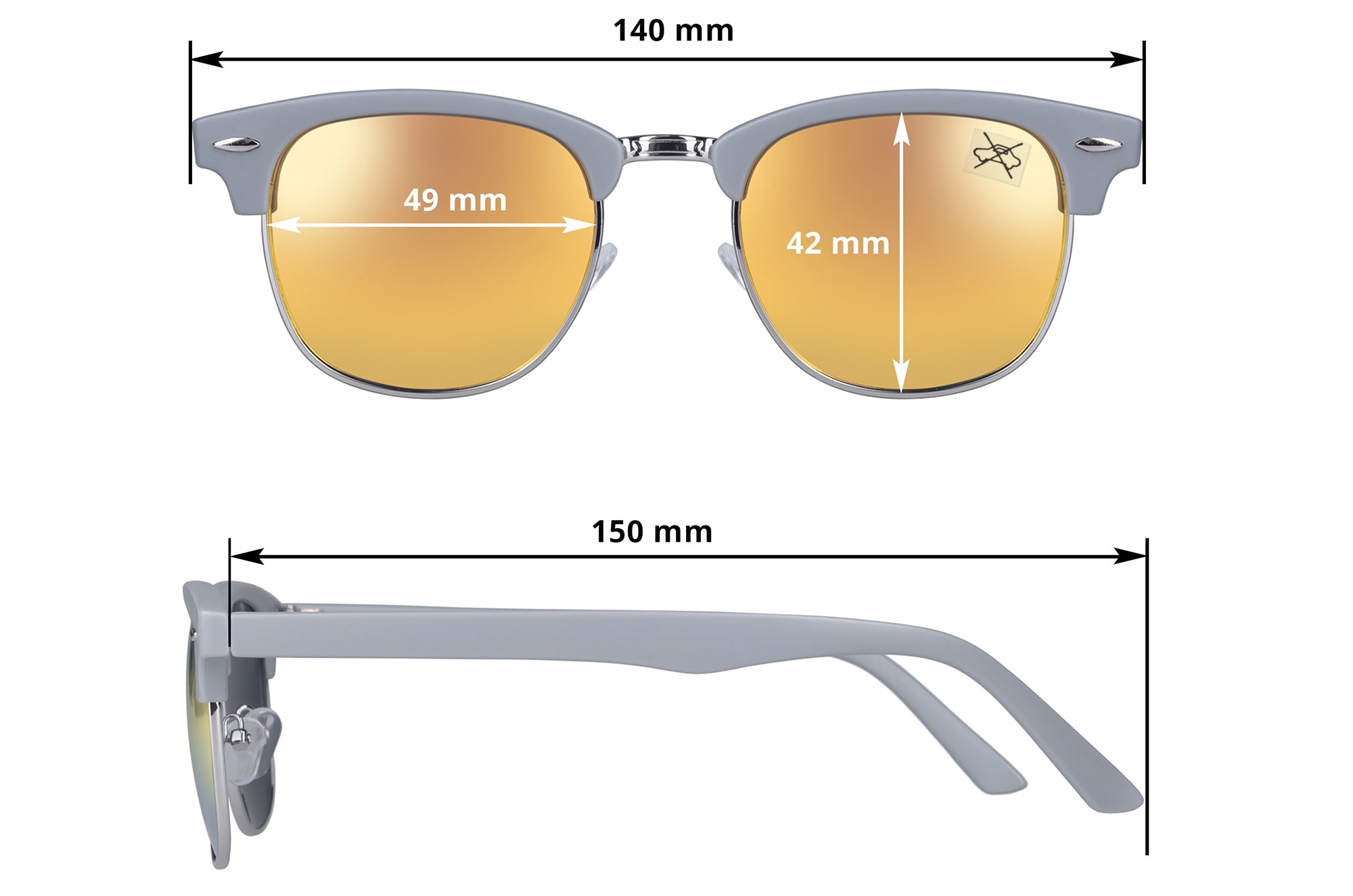 Sonnenbrille D.B. orange-gelb verspiegelt - 2er-Pack – UrbanSky | Sonnenbrillen